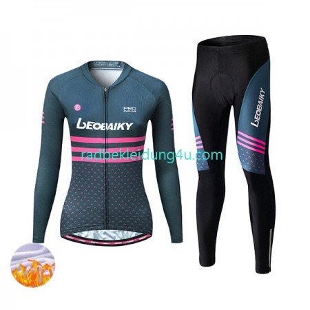 Set Langarmtrikot + Radhose Lange Winter Thermal Fleece Leobaiky Damen N004